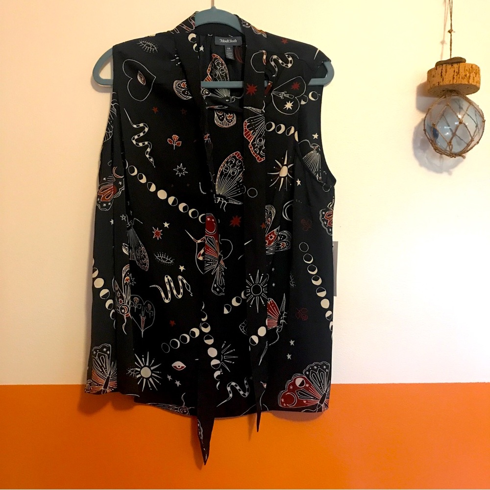 NWT Modcloth Moth & Moon Spooky Sleeveless Blouse